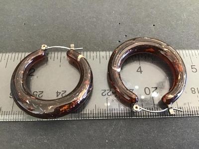 Root beer Brown Hoop Earrings