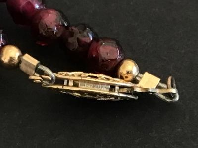 Rhondolite Garnet Pearl 18 Kt Gold Filled Necklace And Bracelet. Vintage