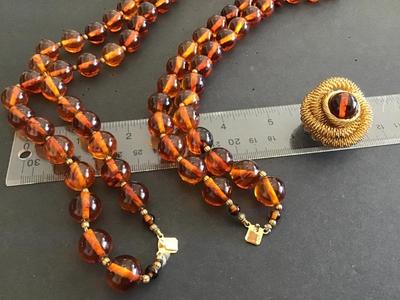 Vintage Necklace with Brooch Removable I Believe They Are Bakelite. Not sure
