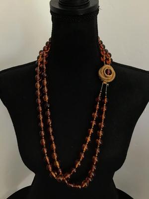 Vintage Necklace with Brooch Removable I Believe They Are Bakelite. Not sure
