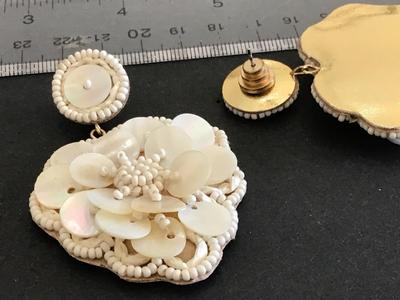 Pink linen Hand Beaded. Super Nice