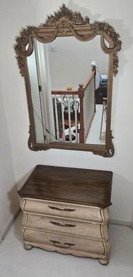 LOT 31X: Nightstand and Decorative Mirror