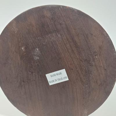 LOT 32Z: Wooden Torso Figurine, Pottery Jar with Spout, and Round Vase