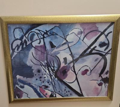 LOT 37S: Signed Abstract Art Print and Improvisation No. 23 (Troika) by Wassily Kandinsky Print