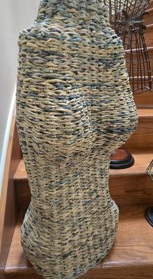 LOT 38S: Dress Form Made from Newspaper and Two Metal Wire Dress Forms