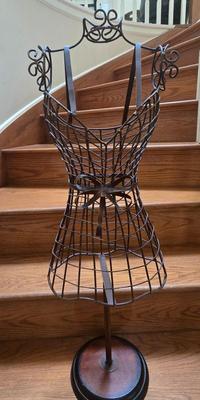 LOT 38S: Dress Form Made from Newspaper and Two Metal Wire Dress Forms