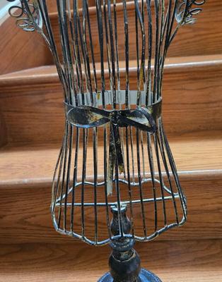 LOT 38S: Dress Form Made from Newspaper and Two Metal Wire Dress Forms