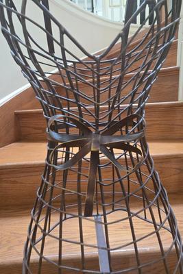 LOT 38S: Dress Form Made from Newspaper and Two Metal Wire Dress Forms