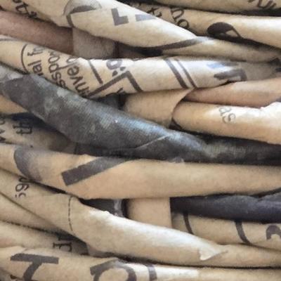 LOT 38S: Dress Form Made from Newspaper and Two Metal Wire Dress Forms