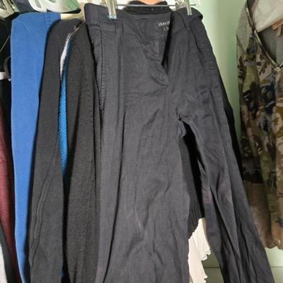 LOT 40X: Young Ladies Closet Lot Including Shoe Shelf, White Sweater Shelf, Shoes, Formal Dresses, Plastic Drawer Unit, Boots, and More