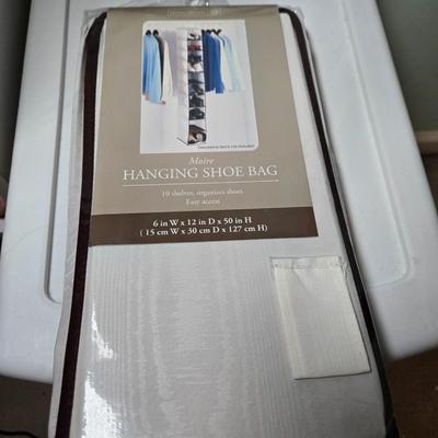 LOT 40X: Young Ladies Closet Lot Including Shoe Shelf, White Sweater Shelf, Shoes, Formal Dresses, Plastic Drawer Unit, Boots, and More