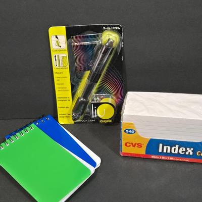 LOT 81X: School Supplies Including Denim Binder, Folder, Note Pads, Address Book, and More