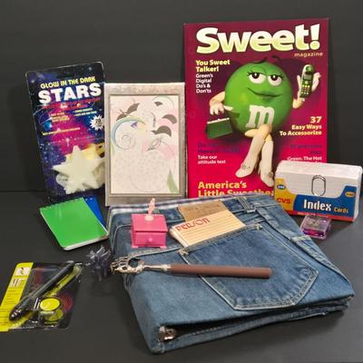 LOT 81X: School Supplies Including Denim Binder, Folder, Note Pads, Address Book, and More