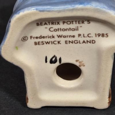 LOT 82X: Bunny Nursery Decor Including Framed Print, TY Beanie Babies Hoppity, Artist Original Music Box, and More