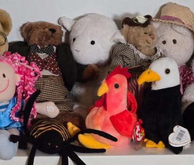 LOT 84X: Large Lot of Stuffies, TY Beanie Babies, and More