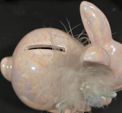 LOT 91X: Ceramic Basket, Snow Globe, Coin Banks, and More