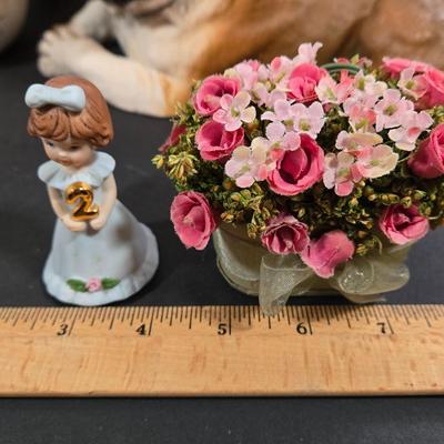 LOT 91X: Ceramic Basket, Snow Globe, Coin Banks, and More