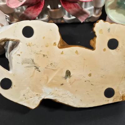 LOT 91X: Ceramic Basket, Snow Globe, Coin Banks, and More