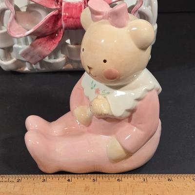 LOT 91X: Ceramic Basket, Snow Globe, Coin Banks, and More