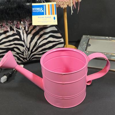 LOT 93X: Tween Vanity Set Including Purse Lamp, Eiffel Tower, and More