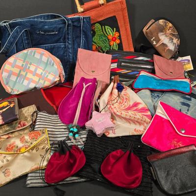 LOT 97X: Multiple Hand Bags, Coin Purses, and More