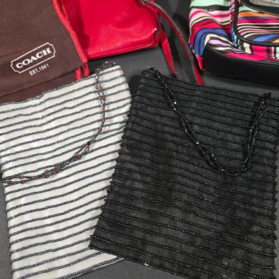 LOT 97X: Multiple Hand Bags, Coin Purses, and More