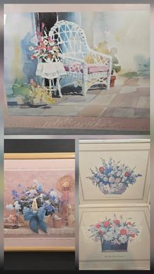 LOT 98X: Flower Prints Including Two White House Flower Arrangements