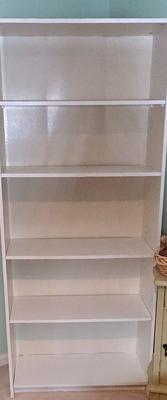 LOT 99X: Two White Shelving Units with Adjustable Shelves