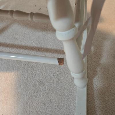 LOT 100X: Rocking Chair with Pads, Side Table with Cabinet, and Lamp