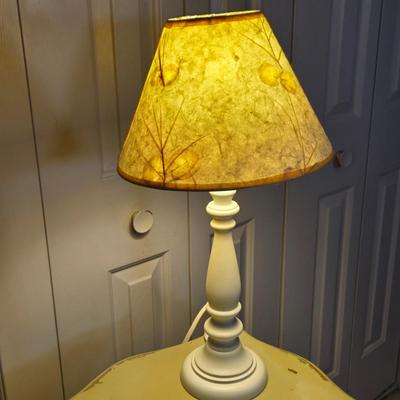 LOT 100X: Rocking Chair with Pads, Side Table with Cabinet, and Lamp