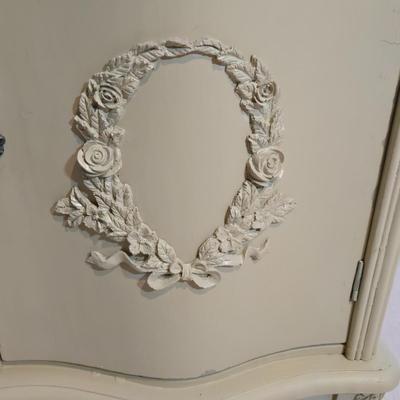 LOT 100X: Rocking Chair with Pads, Side Table with Cabinet, and Lamp