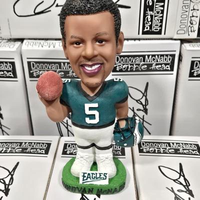 LOT 105Z: Eight Away Jersey Donovan McNabb Bobble Heads NIB