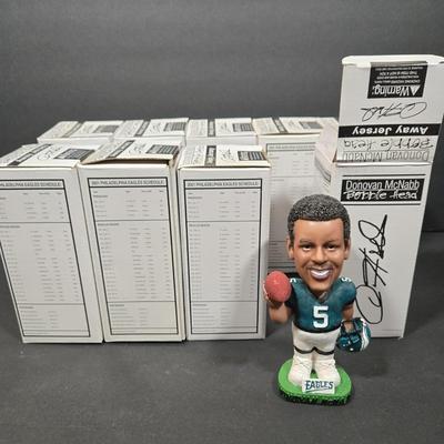 LOT 106Z: Nine Away Jersey Donovan McNabb Bobble Heads NIB