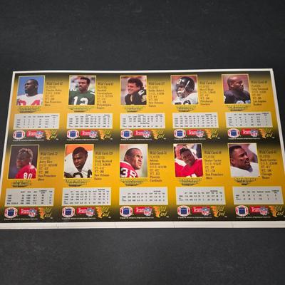 LOT 106Z: Five Fleer 1999 Diamond Skills Commemorative Sheets and Four Premier NFL Edition Uncut Sheets