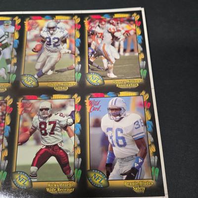 LOT 106Z: Five Fleer 1999 Diamond Skills Commemorative Sheets and Four Premier NFL Edition Uncut Sheets
