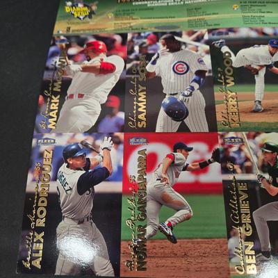 LOT 106Z: Five Fleer 1999 Diamond Skills Commemorative Sheets and Four Premier NFL Edition Uncut Sheets