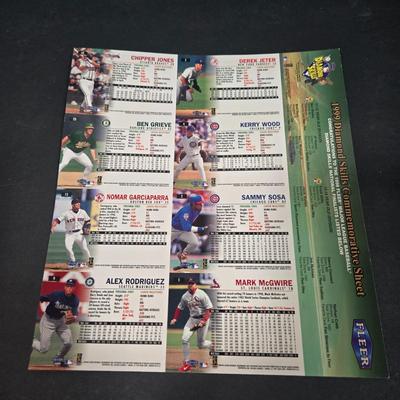 LOT 106Z: Five Fleer 1999 Diamond Skills Commemorative Sheets and Four Premier NFL Edition Uncut Sheets