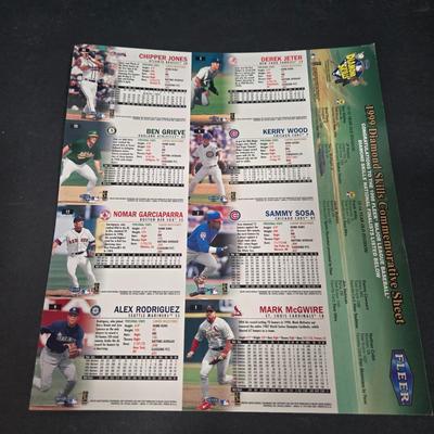 LOT 106Z: Five Fleer 1999 Diamond Skills Commemorative Sheets and Four Premier NFL Edition Uncut Sheets