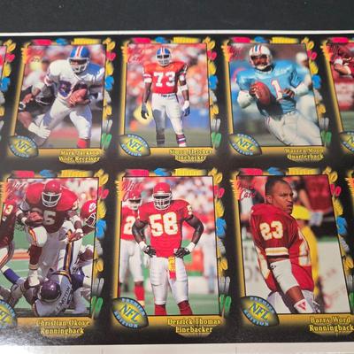 LOT 106Z: Five Fleer 1999 Diamond Skills Commemorative Sheets and Four Premier NFL Edition Uncut Sheets