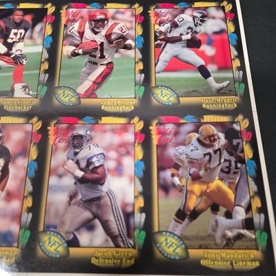 LOT 106Z: Five Fleer 1999 Diamond Skills Commemorative Sheets and Four Premier NFL Edition Uncut Sheets
