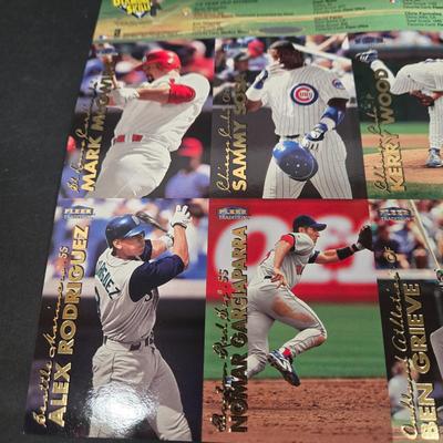 LOT 106Z: Five Fleer 1999 Diamond Skills Commemorative Sheets and Four Premier NFL Edition Uncut Sheets