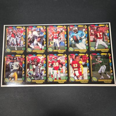 LOT 106Z: Five Fleer 1999 Diamond Skills Commemorative Sheets and Four Premier NFL Edition Uncut Sheets