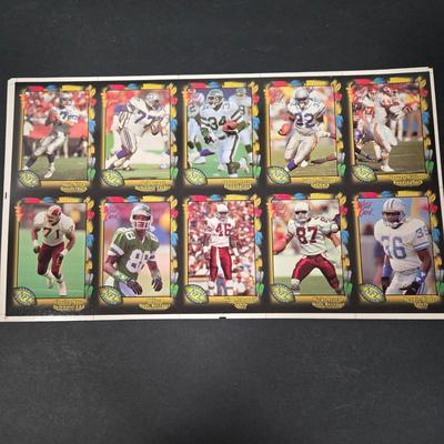 LOT 106Z: Five Fleer 1999 Diamond Skills Commemorative Sheets and Four Premier NFL Edition Uncut Sheets