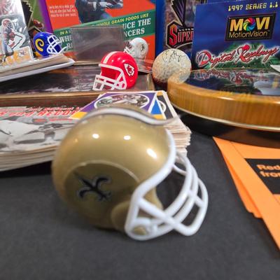 LOT 109Z: Sports Memorabilia Collector's Jackpot Including Wheaties Boxes, Assorted Cards, Bobble Head, and More