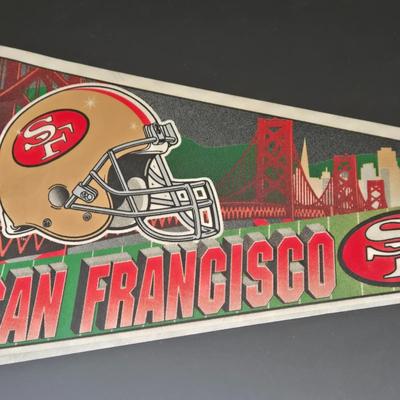 LOT 110Z: Assorted Sports Fan's Collectibles Including Penants, Cards, and More