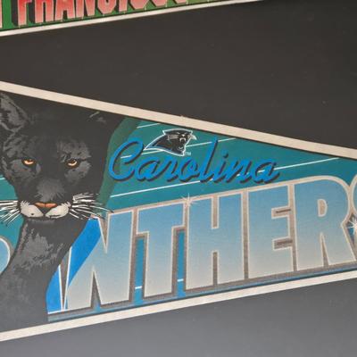 LOT 110Z: Assorted Sports Fan's Collectibles Including Penants, Cards, and More