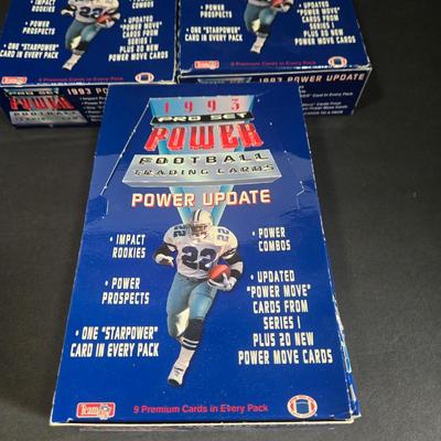 LOT 113Z: Four Boxes of 1993 Pro Set Power Football Trading Cards