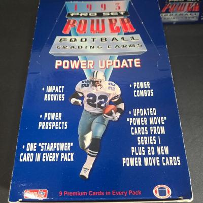LOT 113Z: Four Boxes of 1993 Pro Set Power Football Trading Cards