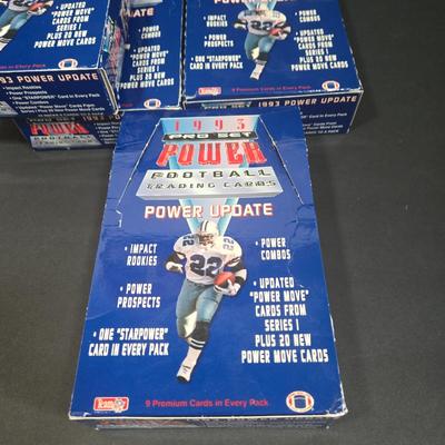 LOT 113Z: Four Boxes of 1993 Pro Set Power Football Trading Cards