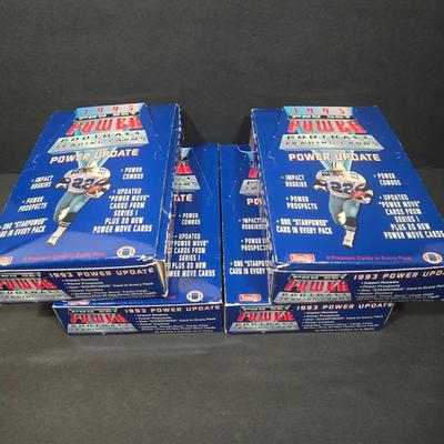 LOT 114Z: Four Boxes of 1993 Pro Set Power Football Trading Cards